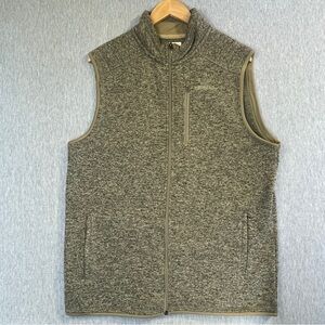 Red Head Sweater Vest Men’s Medium Light Green Full Zip Fleece Lined Pockets